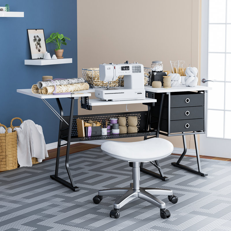 60" W X 23.5" D Sewing Table With Height Adjustable Platform