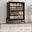 Commode haute, structure en bois massif avec finition noire, hauteur 38,6 pouces, coffre de rangement autoportant pour chambre à coucher ou entrée, style moderne