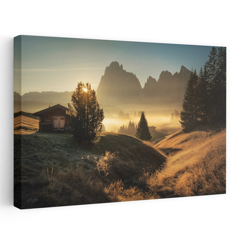 Matin en Italie, campagne, paysage contemporain abstrait, art naturel, H 16 po x l 24 po