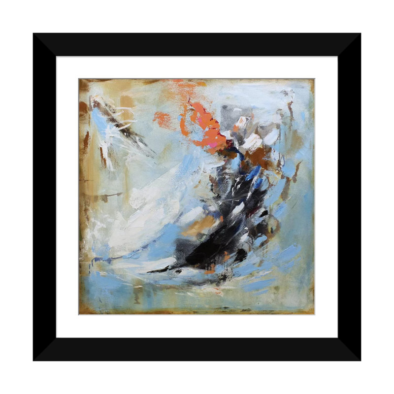 « passion ii », impression sur toile, H 24 po x l 24 po x P 1 po, Papier d'art encadré noir, Blanc