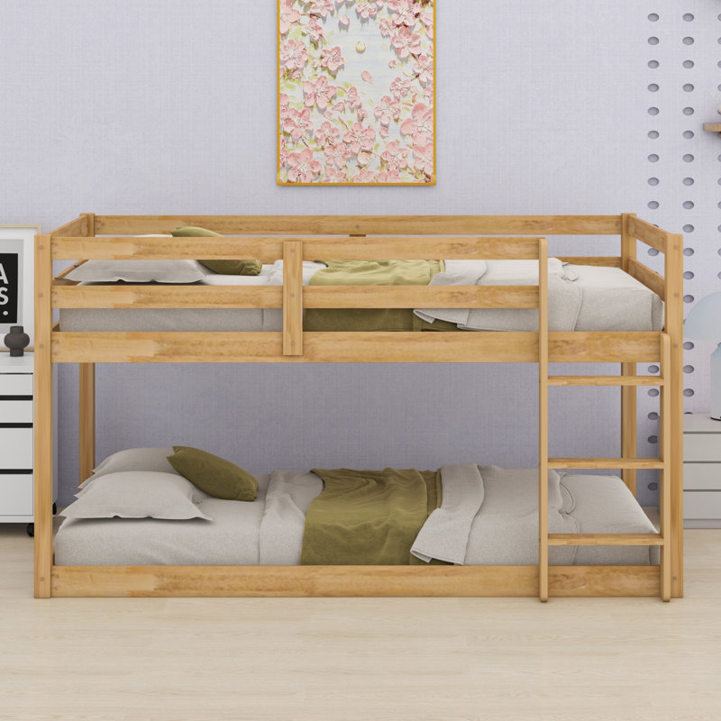 Floor Bunk Bed With Ladder, Natural