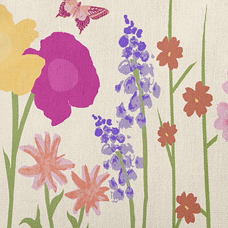 Coussin floral réversible Flower Power, Floral jonquille, H 20 po x l 20 po