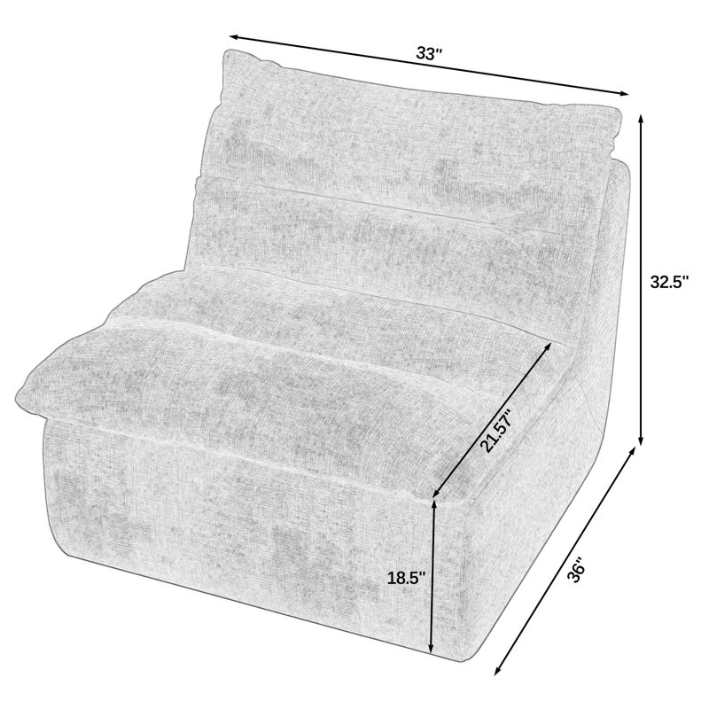 Comfortable Armless Lounge Chair for Various Spaces, Enhancing Relaxation, Orange
