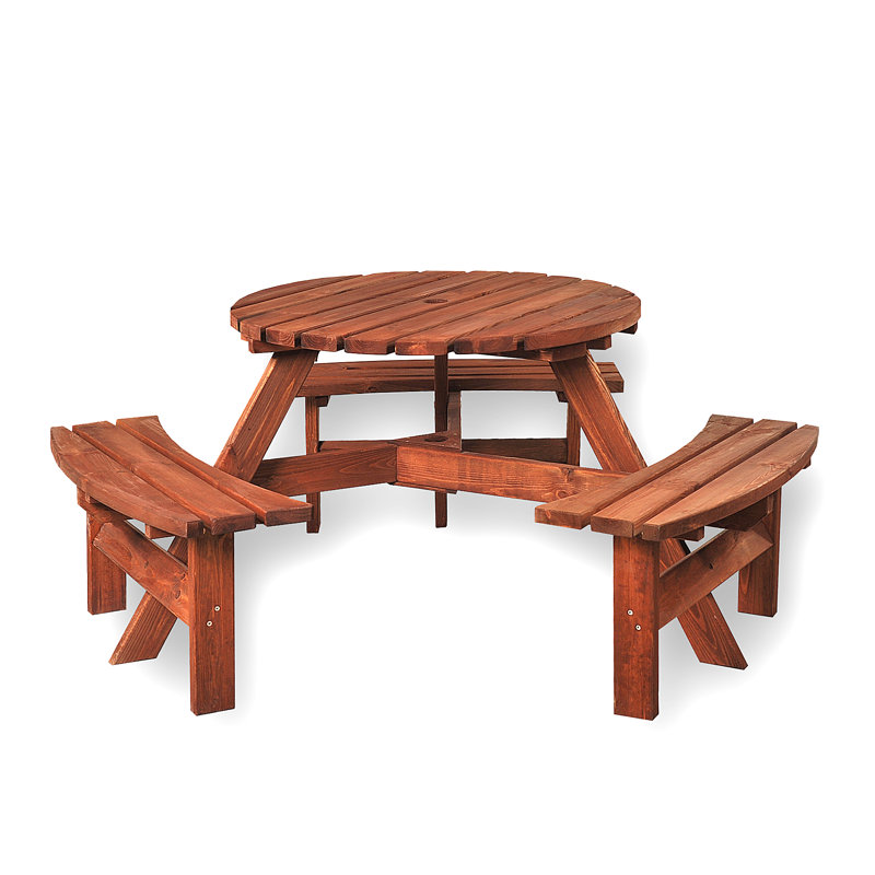 Helmgard 6 - Person Patio Dining Set Circular Table