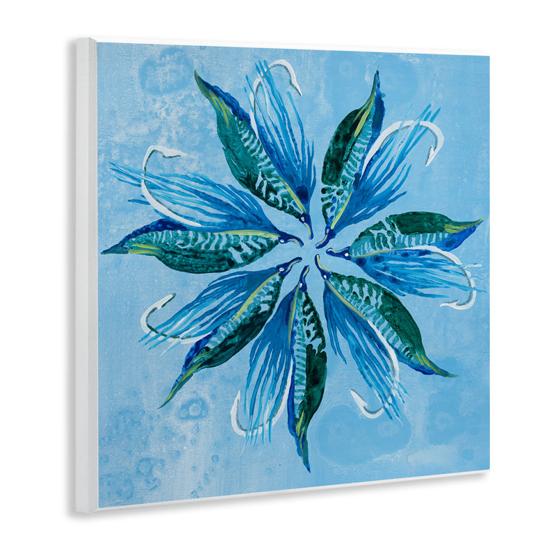 Plaque murale en forme de fleur bleue, design par Liz Jardine