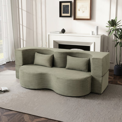 Canapé-lit pliant 75 pouces, 21, trois éponges compressées, rembourrage en mousse à mémoire de forme, microfibre pour appartement