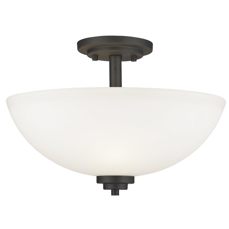 Cardiff Glass Semi Flush Mount, Bronze