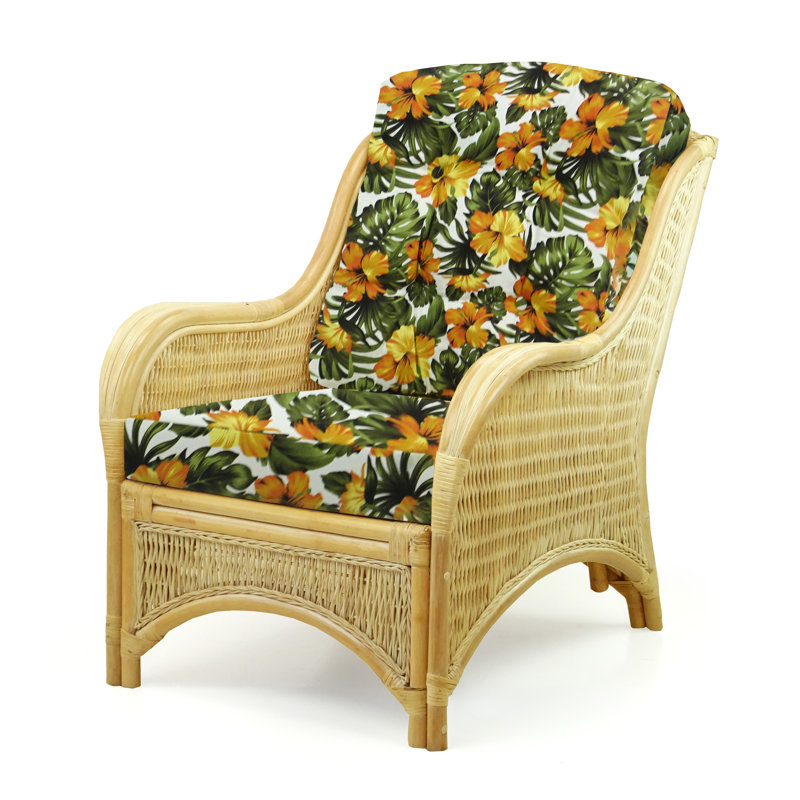 Boba Upholstered Armchair, Green/Orange Polypropylene/Olefin, Natural