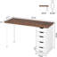Bureau d'ordinateur à 5 tiroirs, bureau à domicile rustique brun de 47 pouces avec rangement, bureau d'ordinateur simple et moderne, table d'écriture pour petits espaces (armoire à tiroir réversible)-1349850663