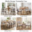 Chaises d'appoint de cuisine en bois d'hévéa massif avec assise rembourrée-132714107-132714109