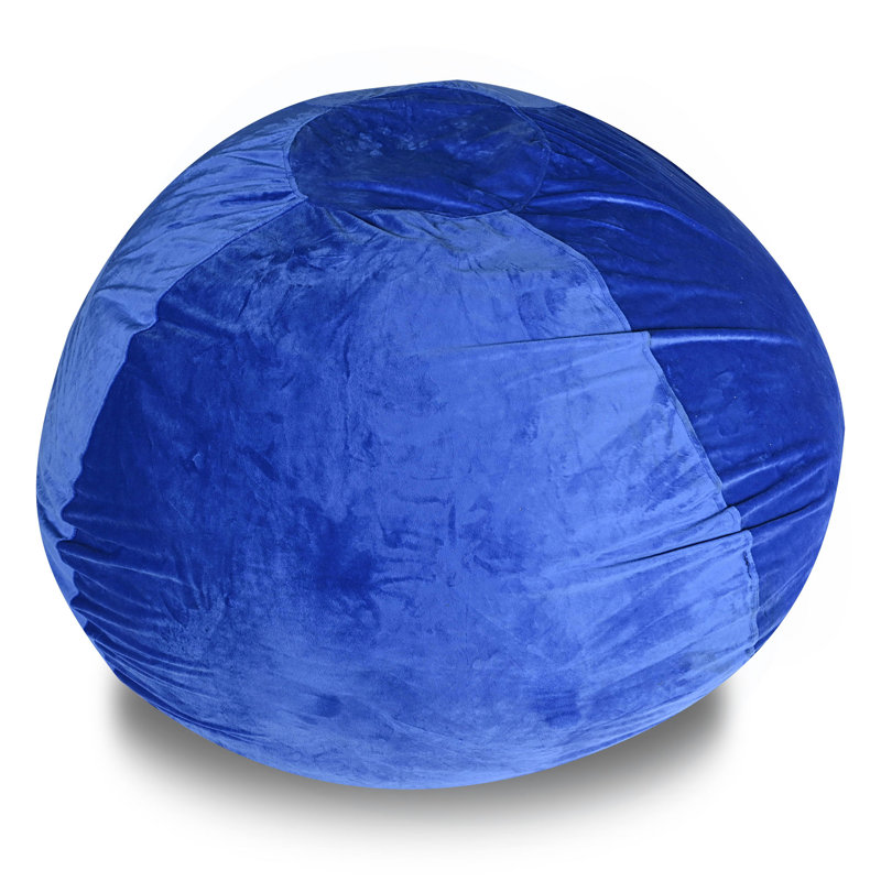 Minky Velvet Bean Bag Chair, 4Ft Plush Floor Chair For Kids And Adults W/ Washable Cover, Lounge Chair With Stretchable Fabric, Comfy Bedroom Chair, Filled With Shredded And Memory Foam.