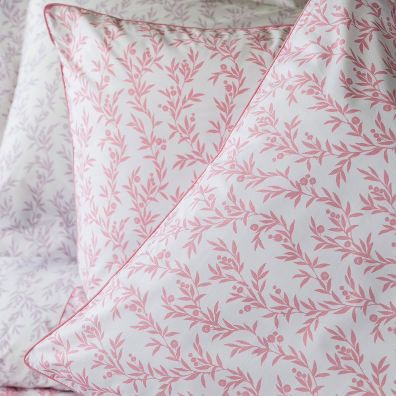 Cotton Duvet Cover with Pillowcases Included, Kingsize - 2 Standard Pillowcases, Lilac, Floral