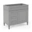Meuble-lavabo de salle de bain 36 po sans lavabo supérieur, armoire de rangement moderne avec 2 tiroirs et un tiroir basculant, structure en bois massif-131211105-131211133