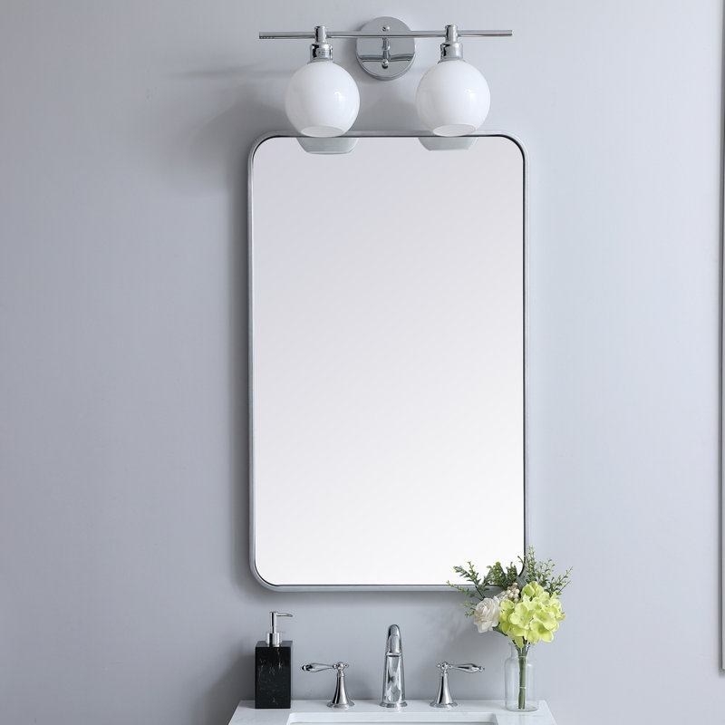 Miroir mural Sabine, Argent, 60 po x 18 po