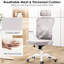 Chaise d'ordinateur à haut dossier avec support lombaire réglable, et pour la maison, la chambre à coucher ou la salle de jeux - Blanc et gris, conception ergonomique, filet respirant, assise confortable, bureau à domicile pliable à 90 accoudoirs-580464790-580464791
