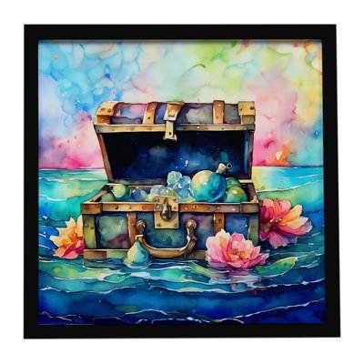 Treasure Chest Framed Metal Print