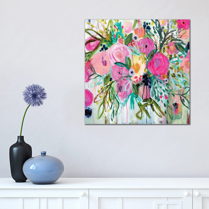 Rose Burst 1 Piece Wrapped Canvas Painting, 45.72 cm H x 45.72 cm W x 1.91 cm D