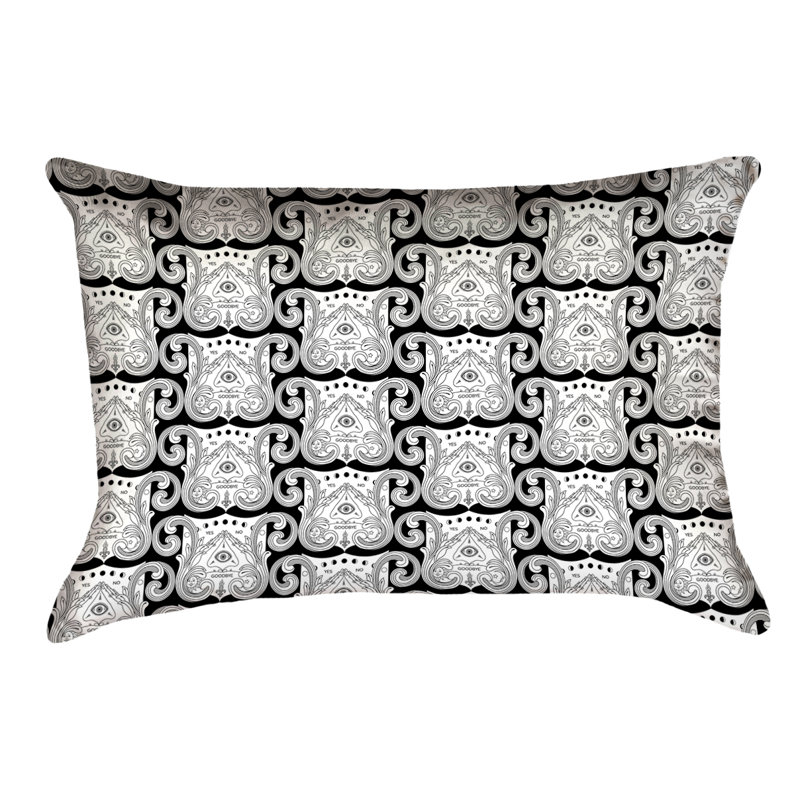 Coussin Katelyn Elizabeth, Polyester, Noir / blanc