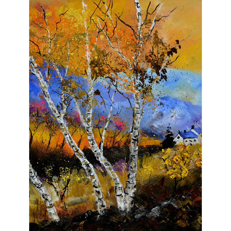 Autumn 886130 Print by Pol Ledent, Black Framed Canvas, 33" H x 25" W