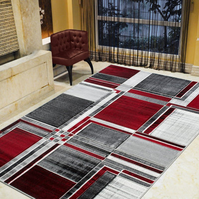 Tapis rouge / gris Aftan