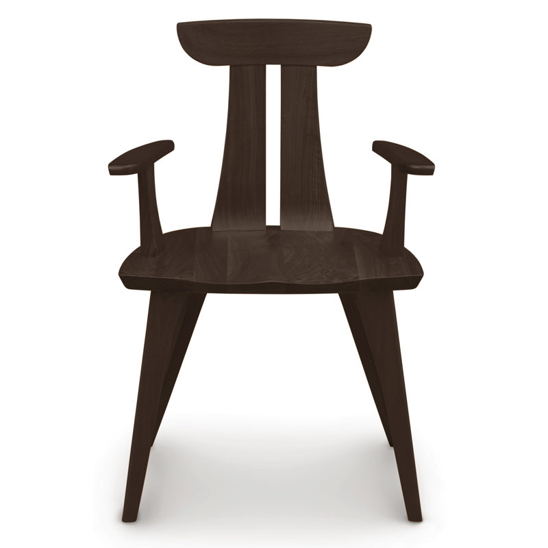 Estelle 18.5'' H Solid Wood Armchair, Smoke Cherry
