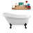 61" Streamline Clawfoot Soaking Acrylic Bathtub With Drain, Clawfeet, and Bamboo Tray-63425093-76696979