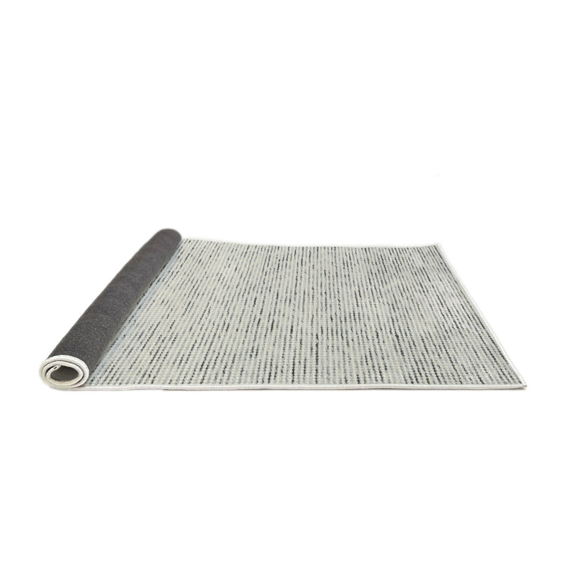 Tapis décoratif gris contemporain, Rond 8 pi