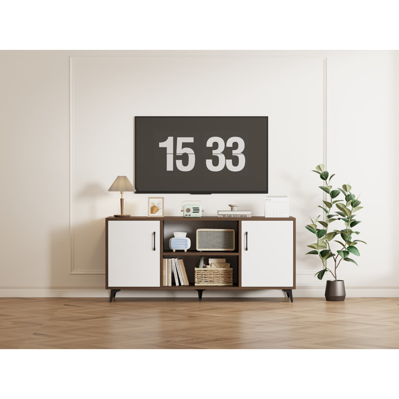 Console for TVs up to 55", Walnut&white