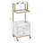 Utility Cart with Hair Dryer Holder and Locking Wheels, Metal Frame