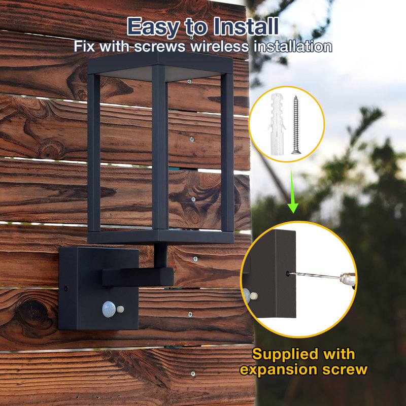 Solar Outdoor Light Dusk to Dawn Wall Lantern Wireless LED Solar Outside Sconce IP54 Waterproof