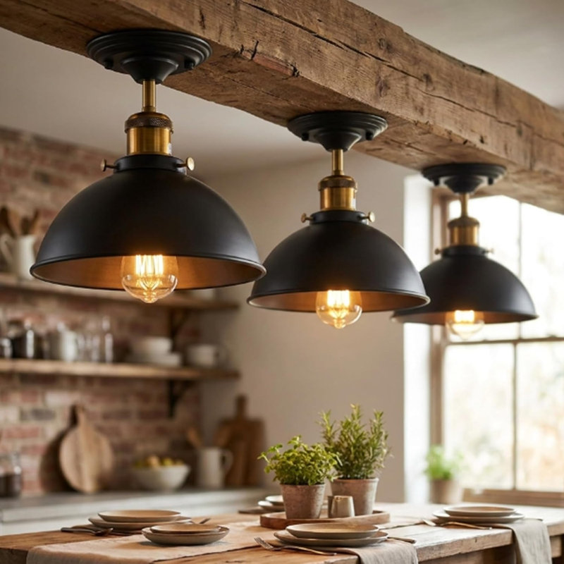 Semi Flush Mount, Black