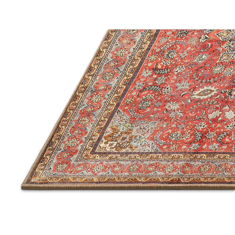 Tapis oriental en laine rouge / beige, Rectangle 2 pi x 5 pi