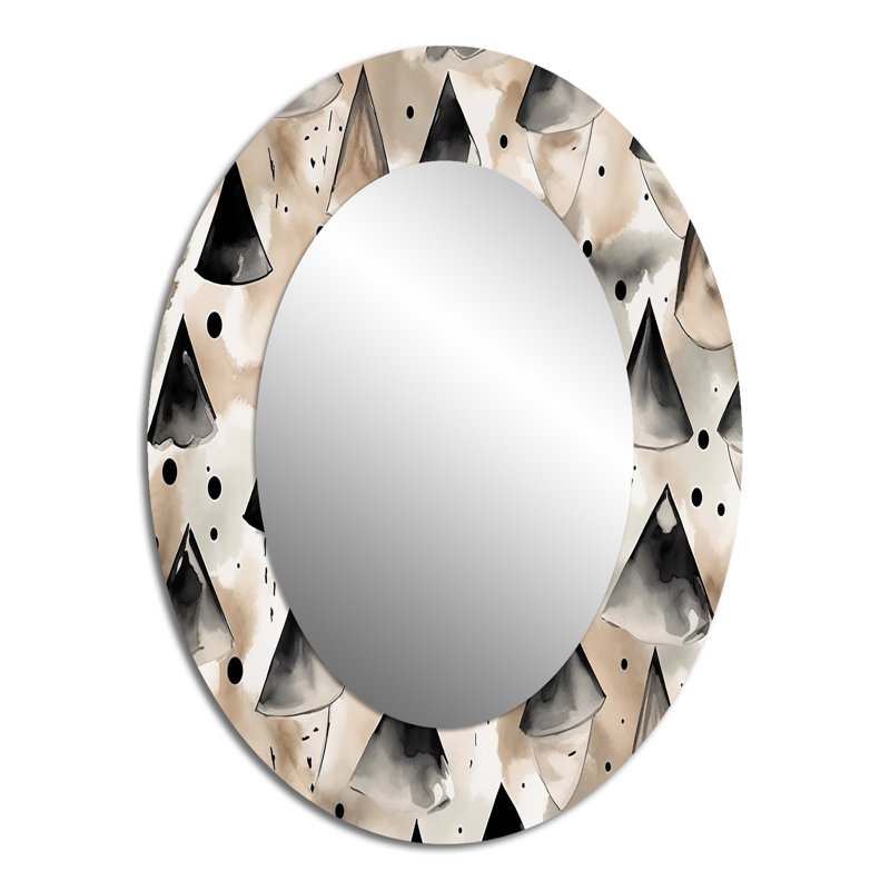 Exploring Golden Abstracted Symmetry I - Modern Oval Wall Mirror, 40" x 30"