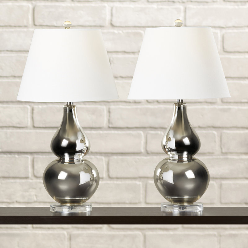 Moriarty Ceramic Table Lamp, Silver
