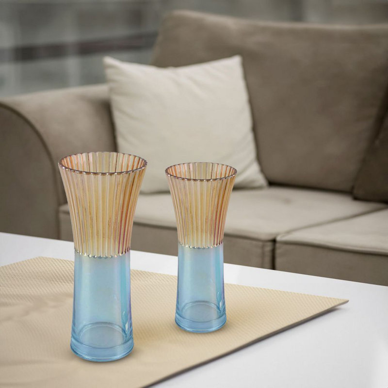 Ayeln Two-Tone Glass Table Vase Set