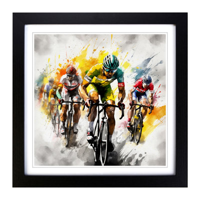 Tour De France - Single Picture Frame Print on Wood