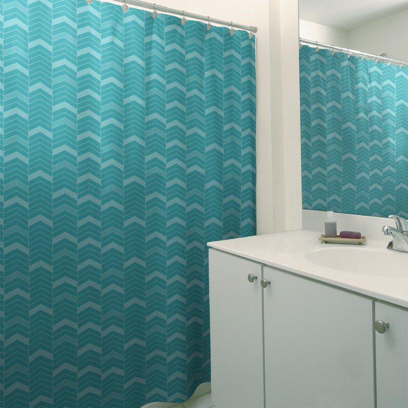Chevron Shower Curtain, Teal