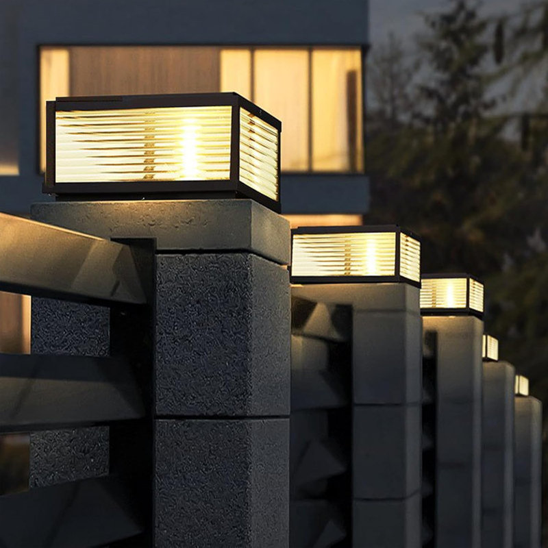 Outdoor Post Light 10X10 in, Column Light,Wired Lantern Column Lamp 110-240V(12-36V Replace Bulb)