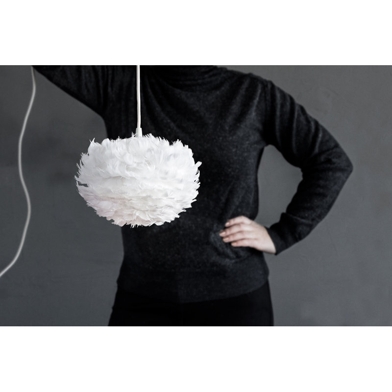 Luminaire suspendu à globe unique à 1 lumière, blanc, H 7,9 po x l 13,8 po x P 13,8 po, blanc