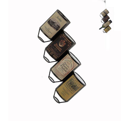 Hortense Wall Mounted Wine Bottle Rack in Brown