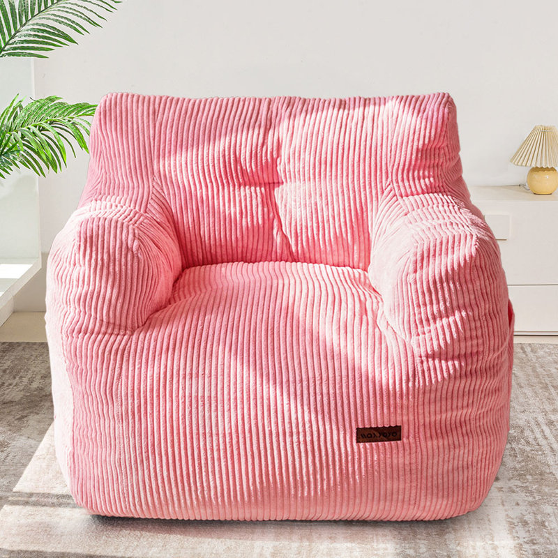 Fauteuil à billes en velours côtelé, Velours côtelé rose