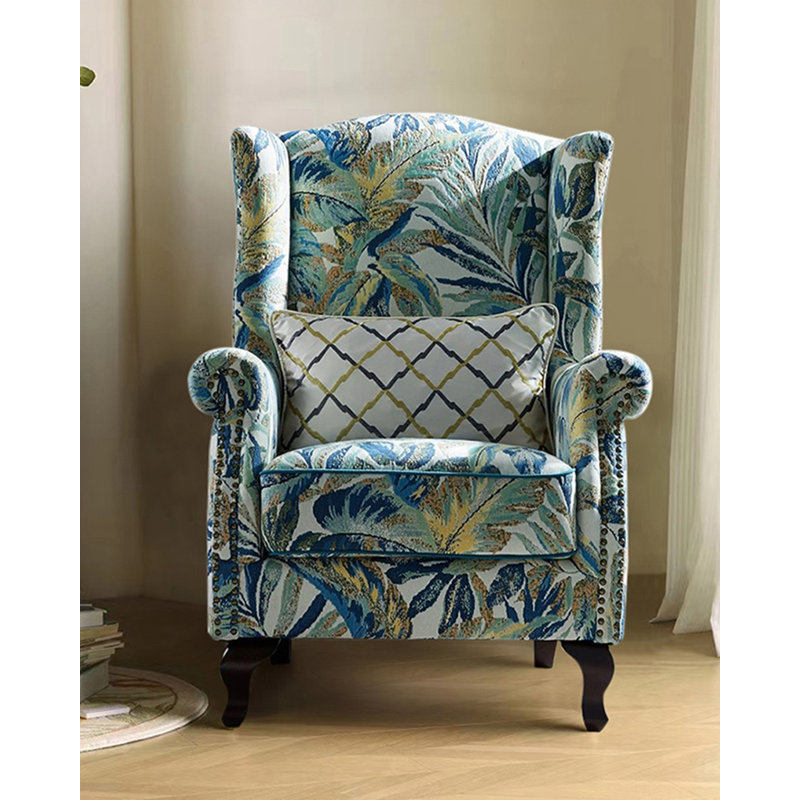 Fauteuil d'appoint en chenille et lin mélangés de style américain pour le salon