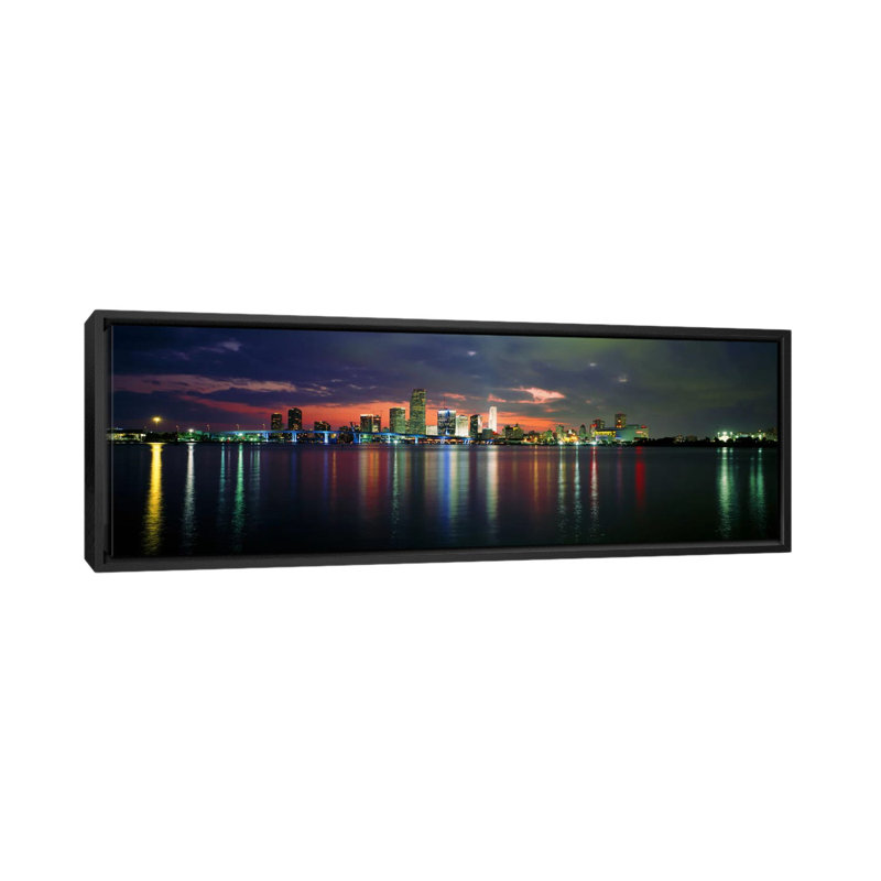 «Florida, Miami», reproduction de photo sur toile tendue, H 12 po x l 36 po x P 1,5 po, Cadre noir