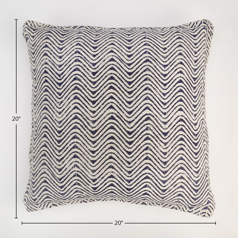 Coussin en coton à chevrons 