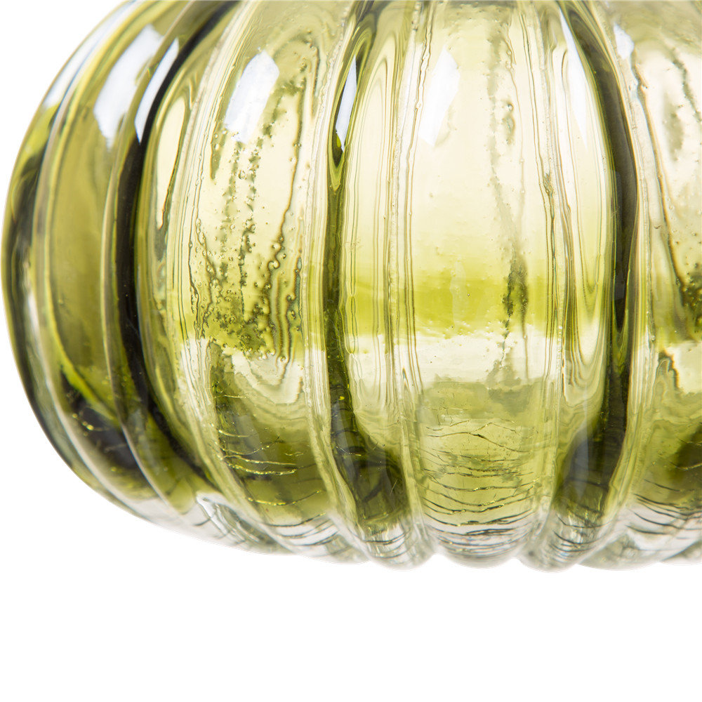 Crackle Glass Pumpkin, Green