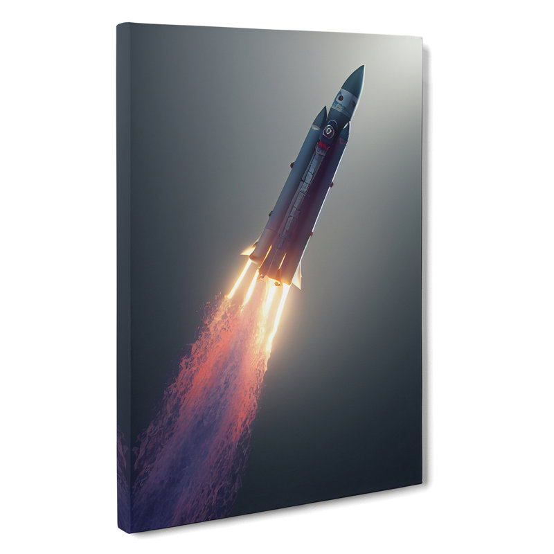 Ethereal Spaceship Rocket - Wrapped Canvas, 50cm H x 35cm W x 3cm D