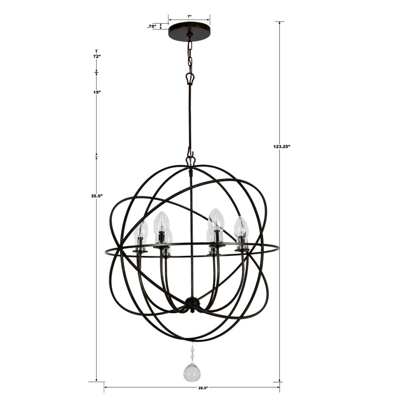 6 - Light Outdoor Chandelier