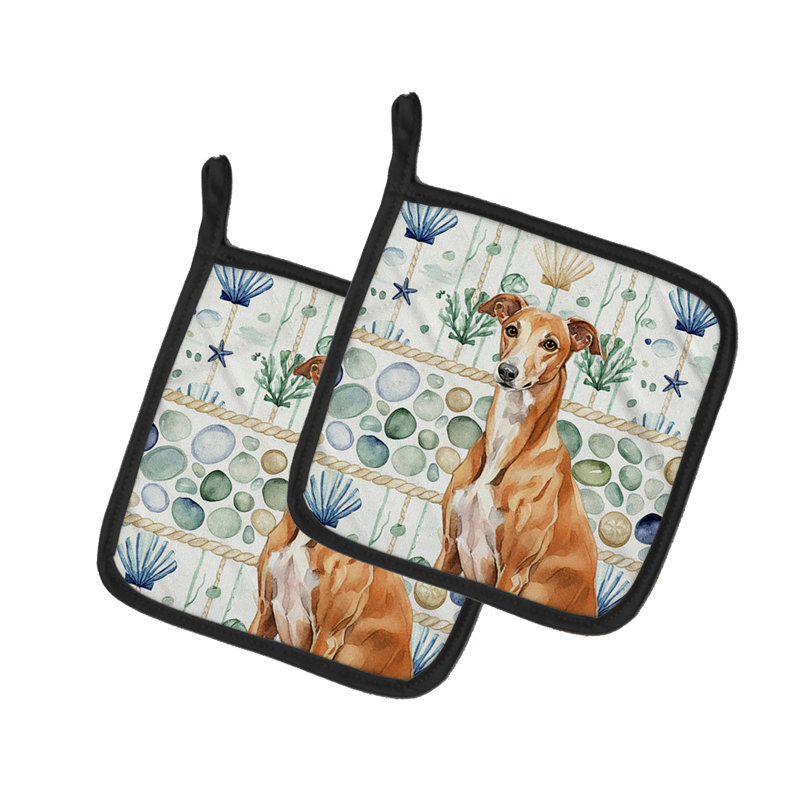 Paire de poignées en verre Red Greyhound Coastal Sea