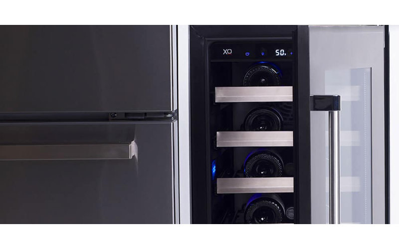 XO Appliance 24'' 46 Bottle Dual Zone Built-In Wine Refrigerator, Left Handed