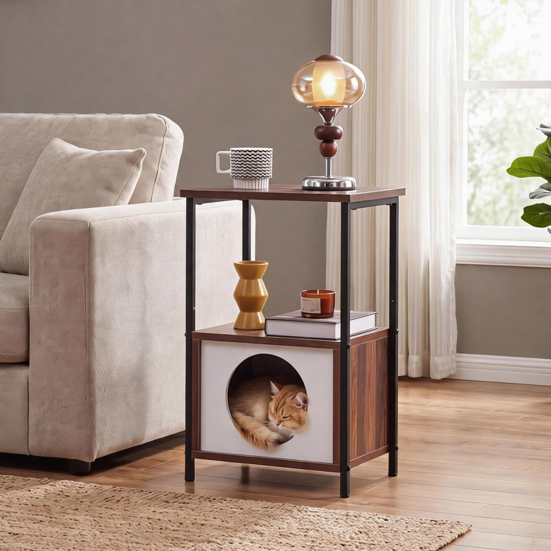 Table d'appoint cachée 2 en 1 pour chat
